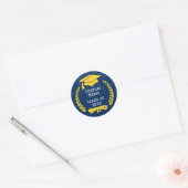 Donkerblauwe & Gouden Sticker voor Afstudeerklas 2 (Envelop)