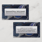 Donkerblauwe goudinkvloeistof achtergrond visitekaartje (Voorkant / Achterkant)