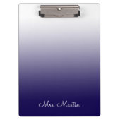 Donkerblauwe gradiënt Gepersonaliseerde leraar Klembord (Voorkant)