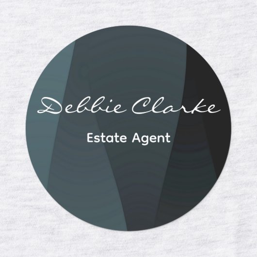 Donkerblauwe gradiënt print werknemer Labels (Design 1)