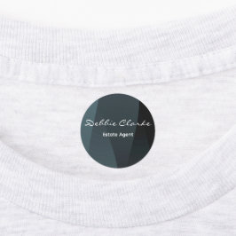 Donkerblauwe gradiënt print werknemer Labels