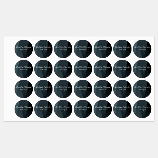 Donkerblauwe gradiënt print werknemer Labels (Vel)