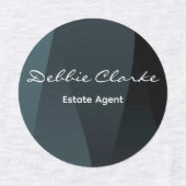 Donkerblauwe gradiënt print werknemer Labels (Design 2)