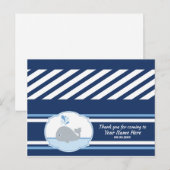 Donkerblauwe Grijze Walviszak Topper voor Douche Briefkaart (Voorkant / Achterkant)