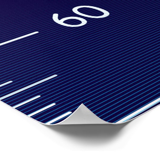 Donkerblauwe Groeimeter Poster (Hoek)