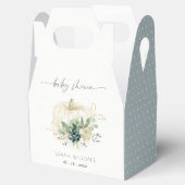 Donkerblauwe groene succulente pompoen baby shower bedankdoosjes (Geopend)