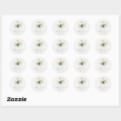 Donkerblauwe groene succulente pompoen baby shower ronde sticker (Vel)