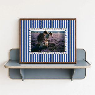 Donkerblauwe Hart Fotoposter - Aangepast Cadeau Poster