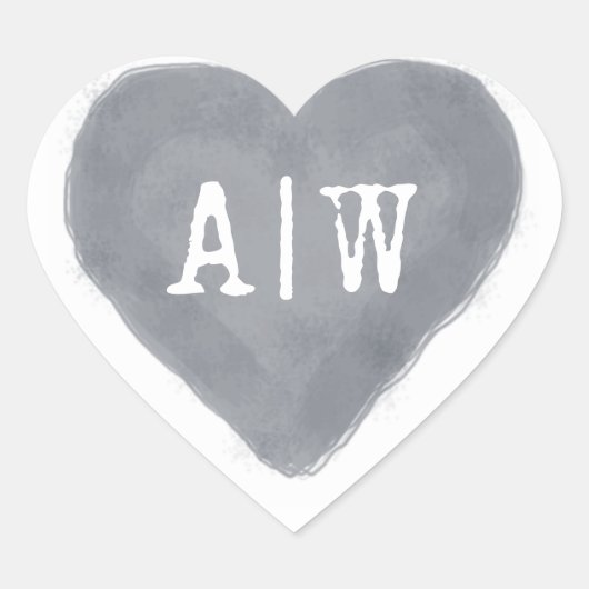 Donkerblauwe Hart Monogram Trouw Envelope Zegel (Voorkant)