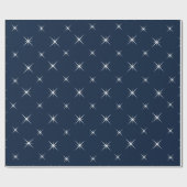 Donkerblauwe hemel en witte kerststerren cadeaupapier (Vlak)