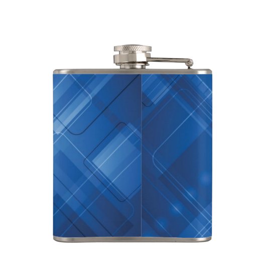 Donkerblauwe hi-tech achtergrond heupfles (Achterkant)