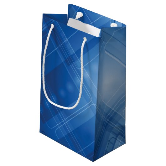Donkerblauwe hi-tech achtergrond klein cadeauzakje (Achterkant Gekanteld)