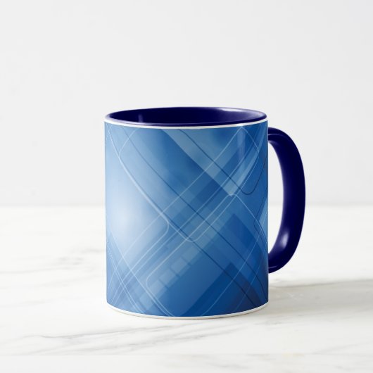 Donkerblauwe hi-tech achtergrond mok (Voorkant rechts)