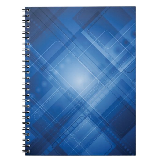 Donkerblauwe hi-tech achtergrond notitieboek (Voorkant)