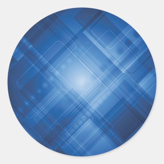 Donkerblauwe hi-tech achtergrond ronde sticker (Voorkant)