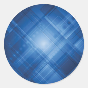 Donkerblauwe hi-tech achtergrond ronde sticker
