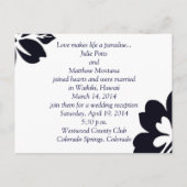 Donkerblauwe Hibiscus bruiloft uitnodiging Briefkaart (Achterkant)