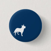 Donkerblauwe hond Button (Voorkant)