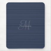 Donkerblauwe horizontale strepen Aangepaste monogr Muismat (Voorkant)