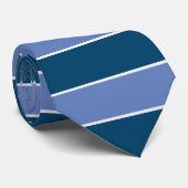 Donkerblauwe horizontale strepen stropdas (Opgerold)