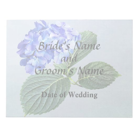 Donkerblauwe hydrangea met bladeren notitieblok (Voorkant)