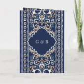 Donkerblauwe Ikat All in One Sikh Huwelijkskleding (Achterkant)