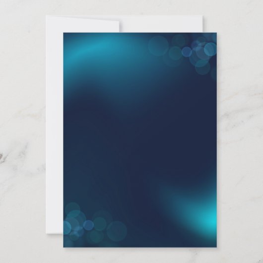 Donkerblauwe illustratieve verjaardagsuitnodiging kaart (Achterkant)