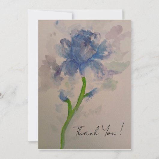 Donkerblauwe Iris Bedankkaart (Voorkant)