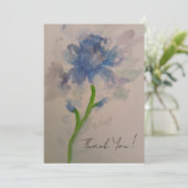Donkerblauwe Iris Bedankkaart (Staand voorkant)