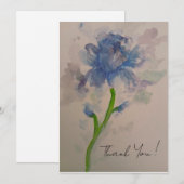 Donkerblauwe Iris Bedankkaart (Voorkant / Achterkant)