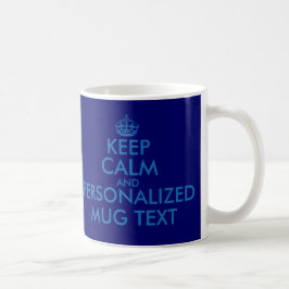 Donkerblauwe KeepCalm-Mokken | sjabloon Koffiemok