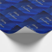 Donkerblauwe kerst cadeaupapier (Hoek)