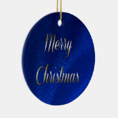 Donkerblauwe kerst keramisch ornament (Rechts)