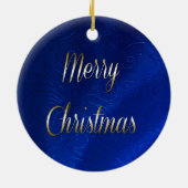 Donkerblauwe kerst keramisch ornament (Achterkant)
