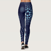 Donkerblauwe kleur Gedrukte Leggings broek (Achterkant)