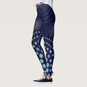 Donkerblauwe kleur Gedrukte Leggings broek (Links)