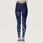 Donkerblauwe kleur Gedrukte Leggings broek (Voorkant)