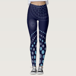 Donkerblauwe kleur Gedrukte Leggings broek