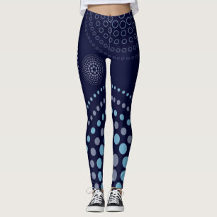Donkerblauwe kleur Gedrukte Leggings broek