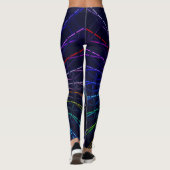 Donkerblauwe kleurige fractaalstructuur leggings (Achterkant)