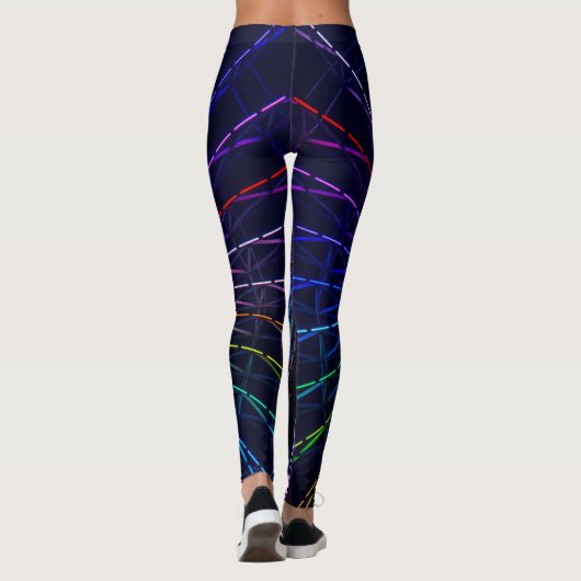 Donkerblauwe kleurige fractaalstructuur leggings (Achterkant)
