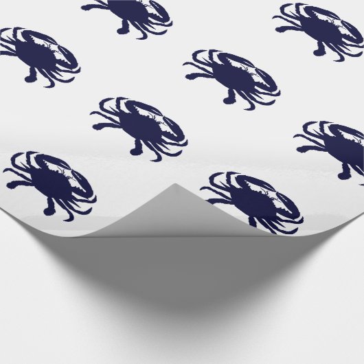 Donkerblauwe krab cadeaupapier (Hoek)