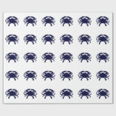 Donkerblauwe krab cadeaupapier (Vlak)
