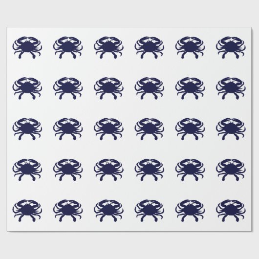 Donkerblauwe krab cadeaupapier (Vlak)