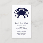 Donkerblauwe krab Silhouet Vis Restaurant Visitekaartje (Voorkant)
