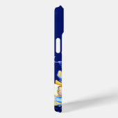 Donkerblauwe, levendige Abstracte vloeiende kunst Case-Mate iPhone Case (Achterkant / Rechts)