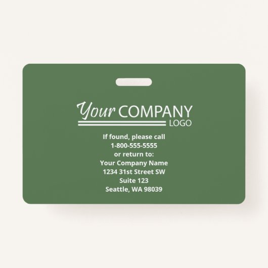 Donkerblauwe Logo Entry Medewerker Foto-ID Badge (Achterkant)