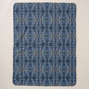 Donkerblauwe lucht Tie Dye-patroon Sherpa Deken
