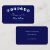 Donkerblauwe maanfasen worden gezegend visitekaartje (Voorkant / Achterkant)