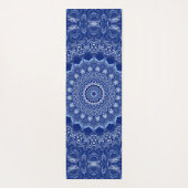 Donkerblauwe Mandala Bloemige Medaillon Yogamat (Achterkant)
